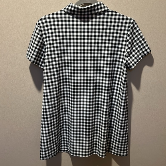Jude Connally Devyn Black White Check Short Sleeve Top Size Small - Picture 6 of 6
